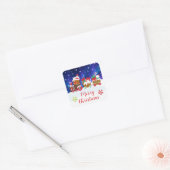 Prettig kerstfeest – Kerststol Trein Vierkante Sticker (Envelop)