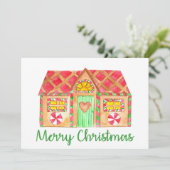 Prettig Kerstfeest Kerststolhuis Kaart (Staand voorkant)