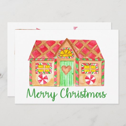 Prettig Kerstfeest Kerststolhuis Kaart (Voorkant / Achterkant)