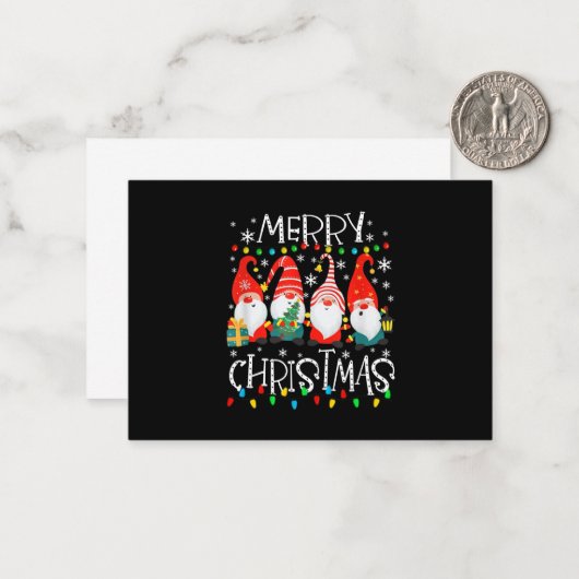 Prettig kerstfeest Kerstverlichting bijpassende Gn Notitiekaartje (Voorkant / Achterkant in situ)