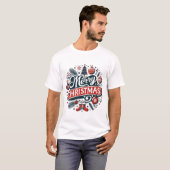 Prettig kerstfeest Kerstversiering T-shirt (Voorkant volledig)