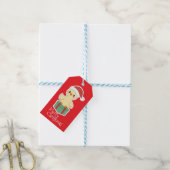 Prettig kerstfeest kip cadeaulabel (Met Touw)