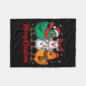 Prettig kerstfeest Kippenboer Dier Kerstman Hoed X Fleece Deken (Voorkant (Horizontaal))