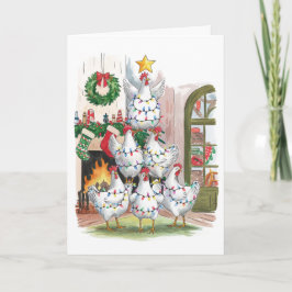 Prettig kerstfeest Kippenliefhebber Kerstkaart Feestdagen Kaart