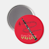 Prettig kerstfeest, klarinetmuziek, magneet (Voorkant / Achterkant)