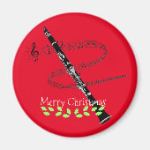 Prettig kerstfeest, klarinetmuziek, magneet (Voorkant)