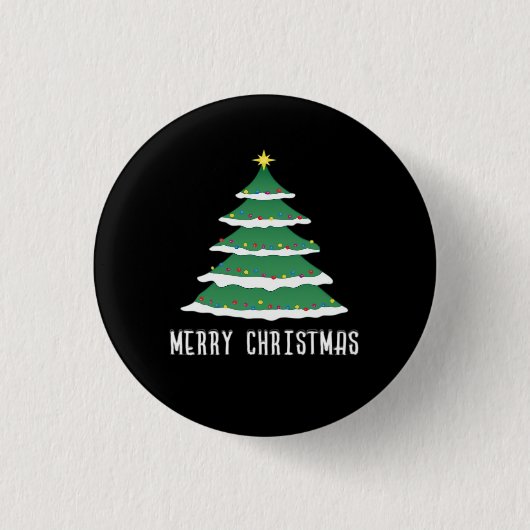 Prettig kerstfeest Klassiek Ronde Button 3,2 Cm (Voorkant)