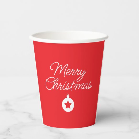 Prettig kerstfeest Klassiek Uniek Minimalistisch E Papieren Bekers (Voorkant)