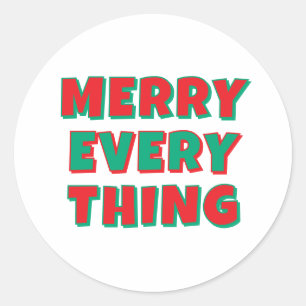 Prettig kerstfeest Klassiek Uniek Minimalistisch E Ronde Sticker
