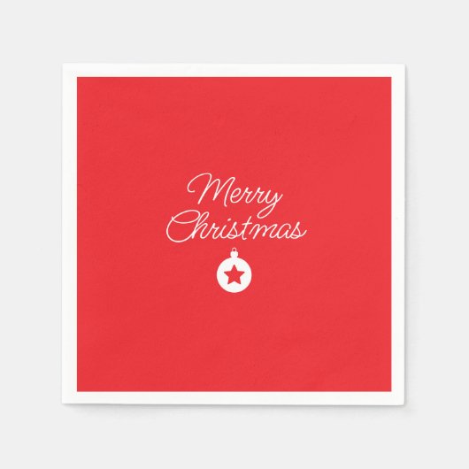 Prettig kerstfeest Klassiek Uniek Minimalistisch E Servet (Voorkant)