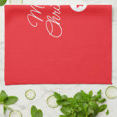Prettig kerstfeest Klassiek Uniek Minimalistisch E Theedoek (Gevouwen)