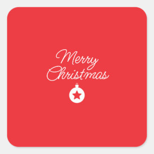 Prettig kerstfeest Klassiek Uniek Minimalistisch E Vierkante Sticker
