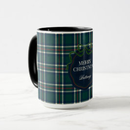 Prettig kerstfeest Klassieke Preppy Tartan Plaid Mok