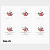 Prettig Kerstfeest | Klassieke Warme Chocolade Ker Ronde Sticker (Vel)