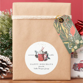 Prettig Kerstfeest | Klassieke Warme Chocolade Ker Ronde Sticker