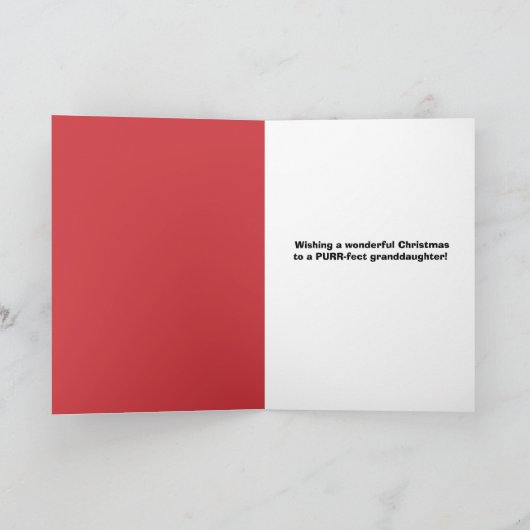 Prettig kerstfeest kleindochter Cute kat in hoed Feestdagen Kaart (Binnen)