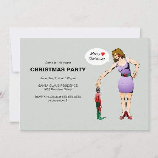 Prettig kerstfeest Kleine Elf Feestje Kaart (Voorkant)
