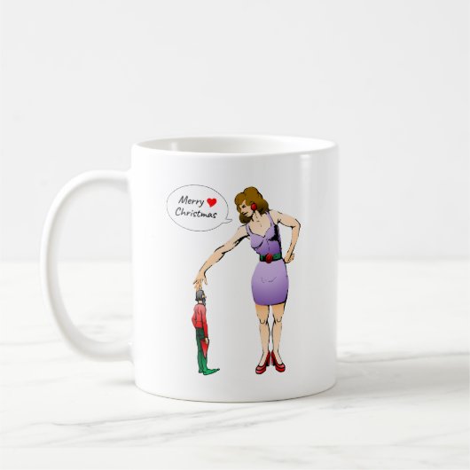 Prettig kerstfeest Kleine Elf Koffiemok (Links)