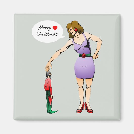 Prettig kerstfeest kleine elf magneet (Voorkant)