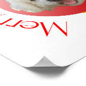 Prettig kerstfeest kleine witte hond poster (Hoek)