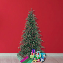 Prettig kerstfeest kleur blok vakantiewenskaart kerstboom rok