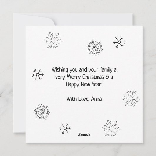 Prettig kerstfeest Kleur mij | Kerstman en rendier Feestdagenkaart (Achterkant)