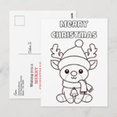Prettig kerstfeest Kleur mijn rendier Briefkaart (Voorkant / Achterkant)