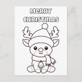 Prettig kerstfeest Kleur mijn rendier Briefkaart