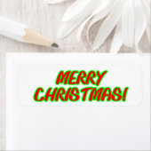 Prettig kerstfeest! kleur retouradreslabels etiket (Insitu)