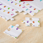 Prettig kerstfeest Kleurrijke heldere lichten Legpuzzel (Zijkant)