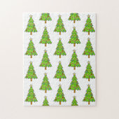 Prettig kerstfeest Kleurrijke heldergroene boom  Legpuzzel (Verticaal)