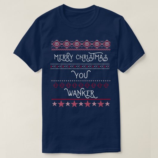 Prettig kerstfeest, klootzak Offensieve grappige k T-shirt (Design voorkant)