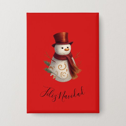 Prettig kerstfeest knop - Feliz Navidad Button (Voorkant)