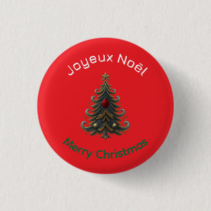 Prettig kerstfeest knop - Vrolijk Kerstfeest Ronde Button 3,2 Cm