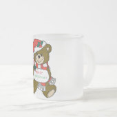 "PRETTIG KERSTFEEST" KNUFFELBEER MATGLAS KOFFIEMOK (Voorkant rechts)