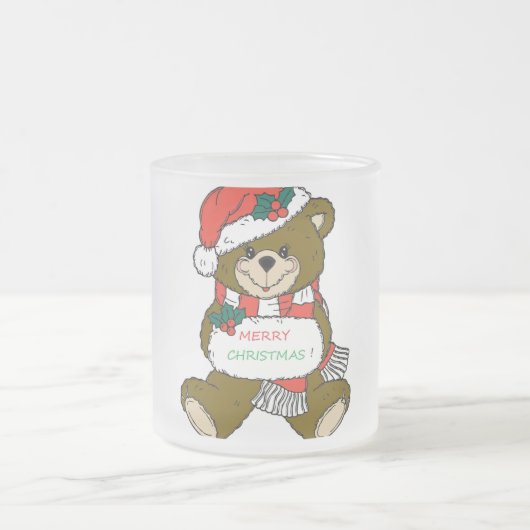 "PRETTIG KERSTFEEST" KNUFFELBEER MATGLAS KOFFIEMOK (Center)