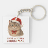 Prettig Kerstfeest, Knuffelige Kerstman Siberische Sleutelhanger (Achterkant)