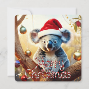 Prettig kerstfeest Koala Kerstman hoed Gumtree Ker Feestdagenkaart