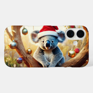 Prettig kerstfeest koala zittend in eucalyptusboom iPhone 16 hoesje