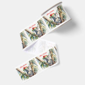 Prettig kerstfeest koala zittend in eucalyptusboom grosgrain lint (Achterkant)