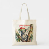 Prettig kerstfeest koala zittend in eucalyptusboom tote bag (Achterkant)
