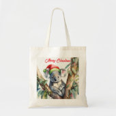 Prettig kerstfeest koala zittend in eucalyptusboom tote bag (Voorkant)
