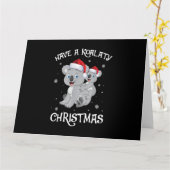 Prettig Kerstfeest Koalaties Funny Cute Koala Lief Kaart (Gele Bloem)
