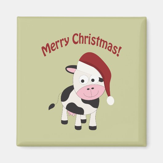 Prettig kerstfeest Koe Magneet (Voorkant)