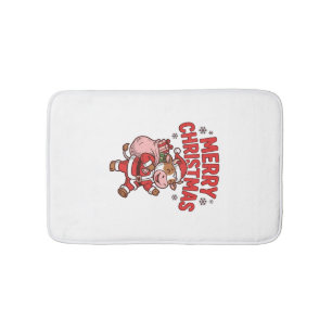 Prettig kerstfeest Koe Santa Vintage Shirt Ontwerp Badmat
