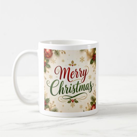 Prettig kerstfeest koffiemok (Links)