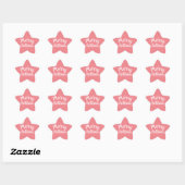 Prettig kerstfeest Koraalroze Modern Ster Sticker (Vel)