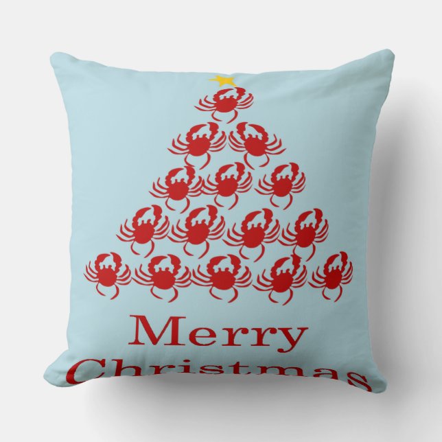 Prettig kerstfeest Krab Kussen (Voorkant)