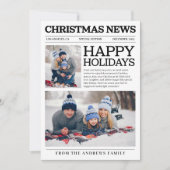 Prettig Kerstfeest Krant Wat een Jaar Kerstmis Feestdagenkaart (Voorkant)