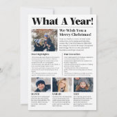 Prettig Kerstfeest Krant Wat een Jaar Kerstmis Feestdagenkaart (Achterkant)
